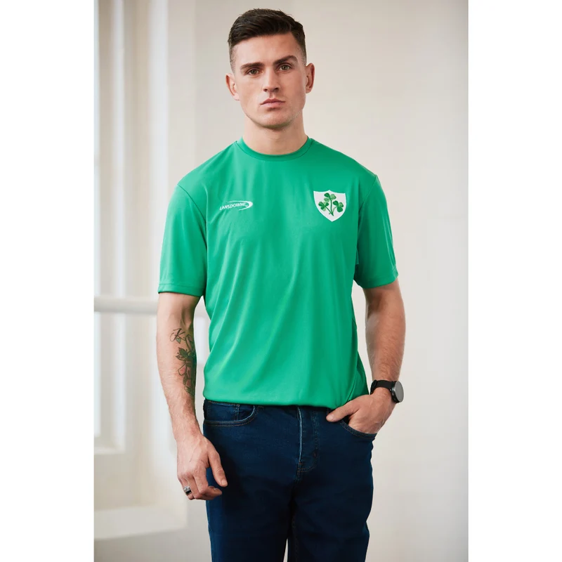 Lansdowne Men's Ireland Green Shamrock Crest Performance Top