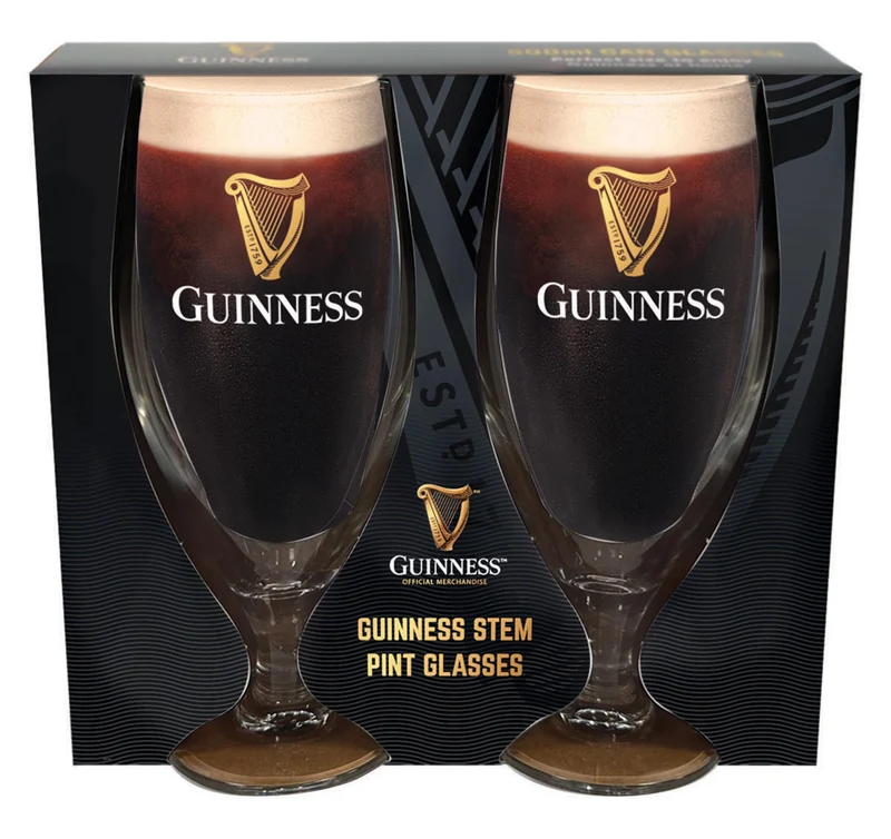 Guinness Stem 2 Pack Pint Glass Set