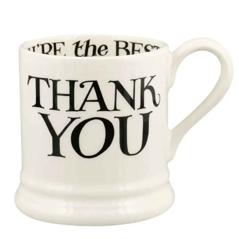 Emma Bridgewater Black Toast Thank You 1/2 Pint Mug
