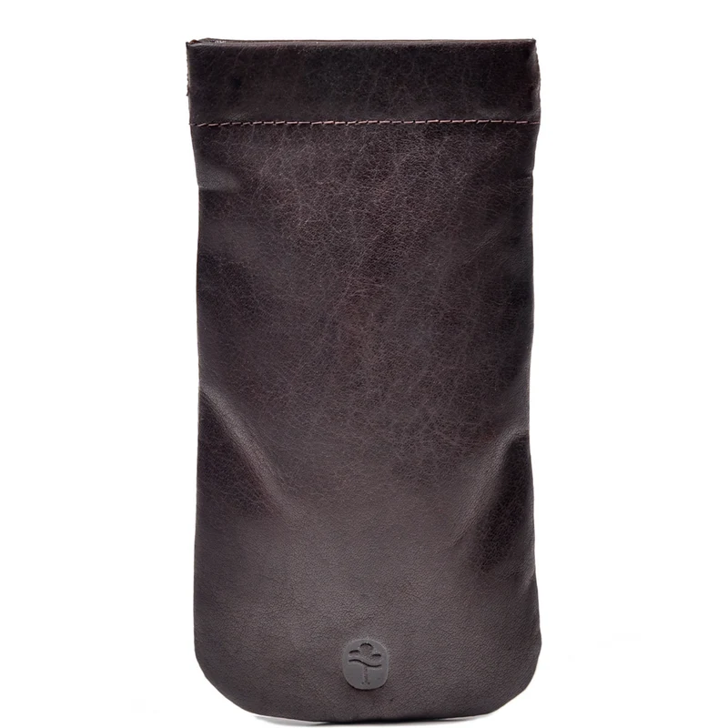 Leather Brown Snap Glasses Case