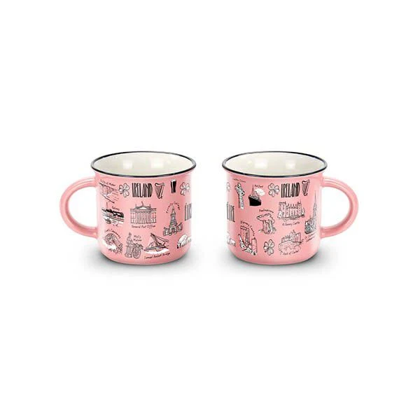 Coffee Mug With Ireland Design Pink