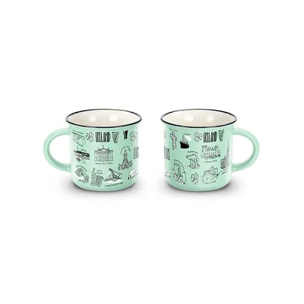 Coffee Mug With Ireland Design Green