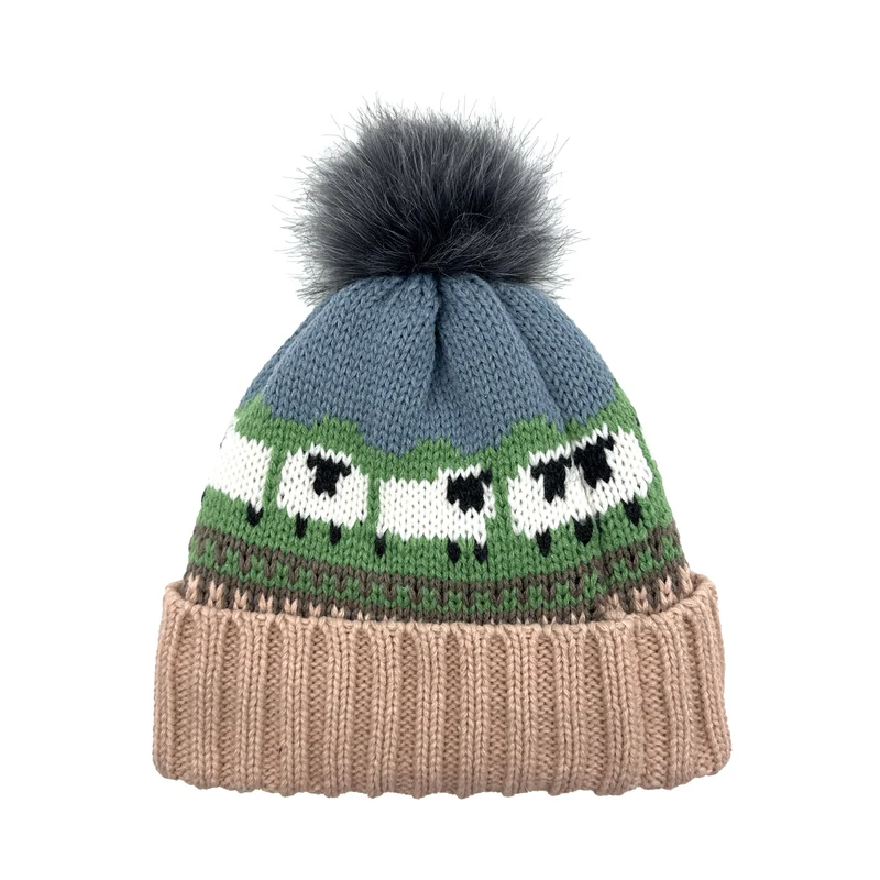 Sheep Pom Pom Hat Blush
