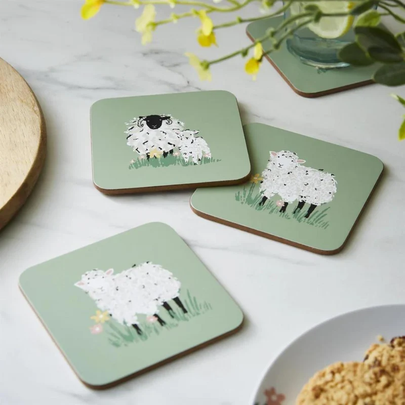 Woolly Sheep 4 Pack Coaster