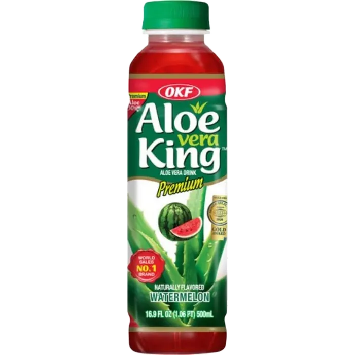 OKF Aloe Vera Getränk Wassermelone 500ML Erfrischungsgetränk mit Aloe Stücken
