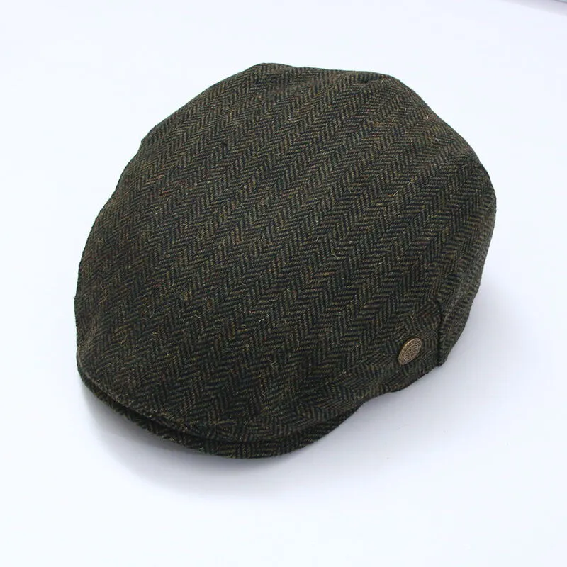 Tweed Hat Countryman Green Herringbone