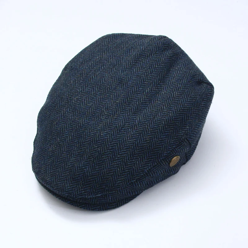 Tweed Hat Countryman Blue Herringbone
