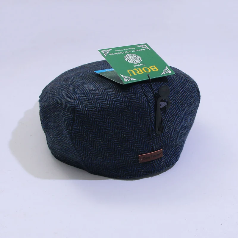 Tweed Hat Countryman Blue Herringbone