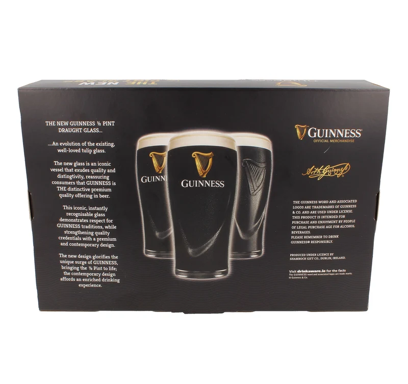 Guinness 2 Pack 1/2 Pint Glass Set