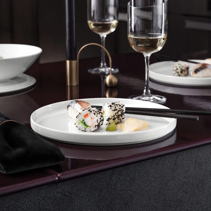 Villeroy & Boch Geschirrset La Boule Weiß 7-teilig / 2 Personen - 2 Schalen, 2 Teller, 2 Universalplatten und 1 Servierschale