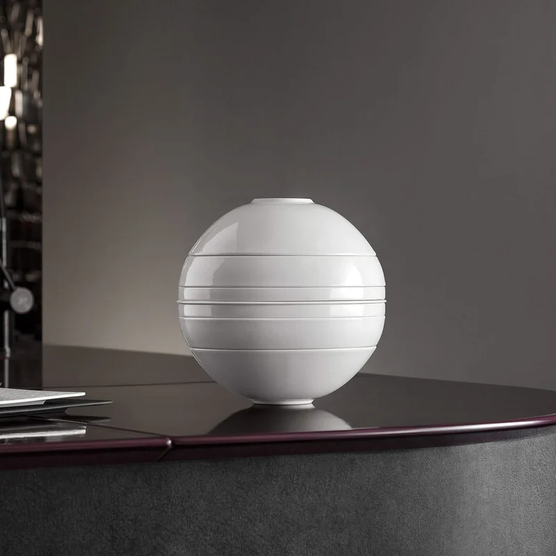 Villeroy & Boch Geschirrset La Boule Weiß 7-teilig / 2 Personen - 2 Schalen, 2 Teller, 2 Universalplatten und 1 Servierschale