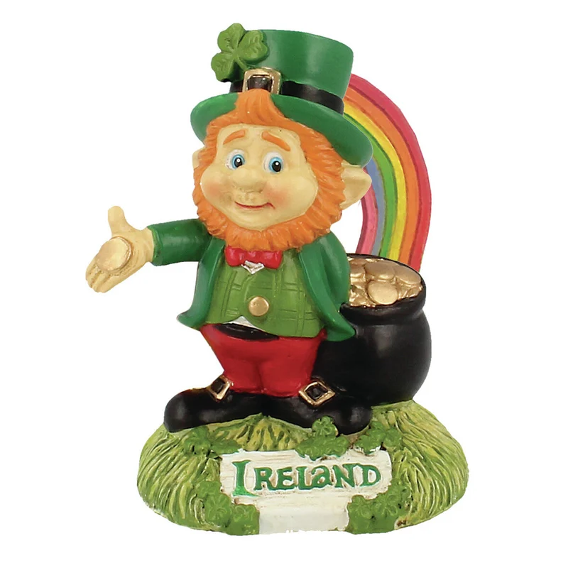 Mcmurfy Luck O' The Irish Figurine With Rainbow & Pot Of Gold Design