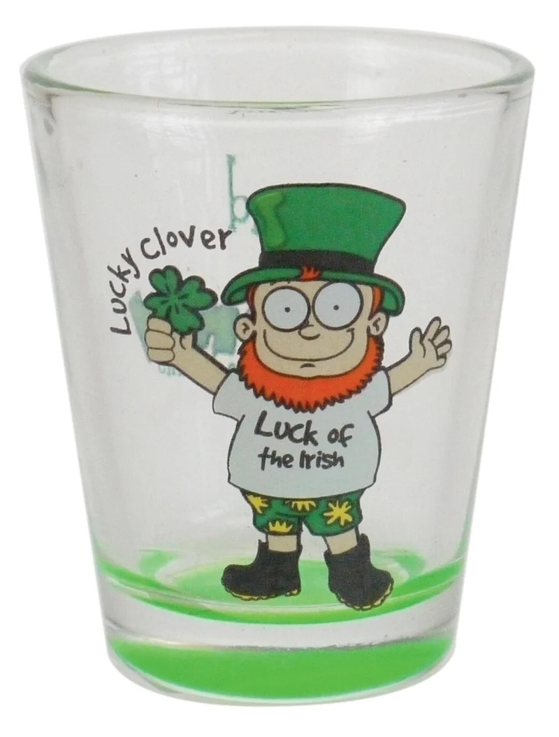 Loose Glass Shot Glass With Lucky Looney Lep Design