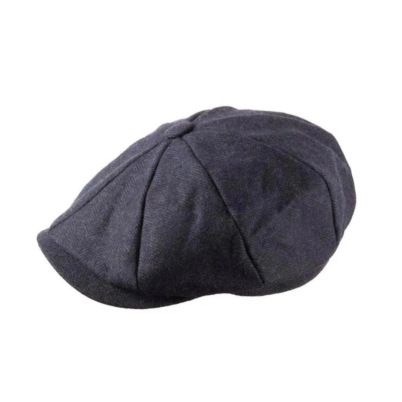 Kids Tweed Newsboy Navy Flat Cap