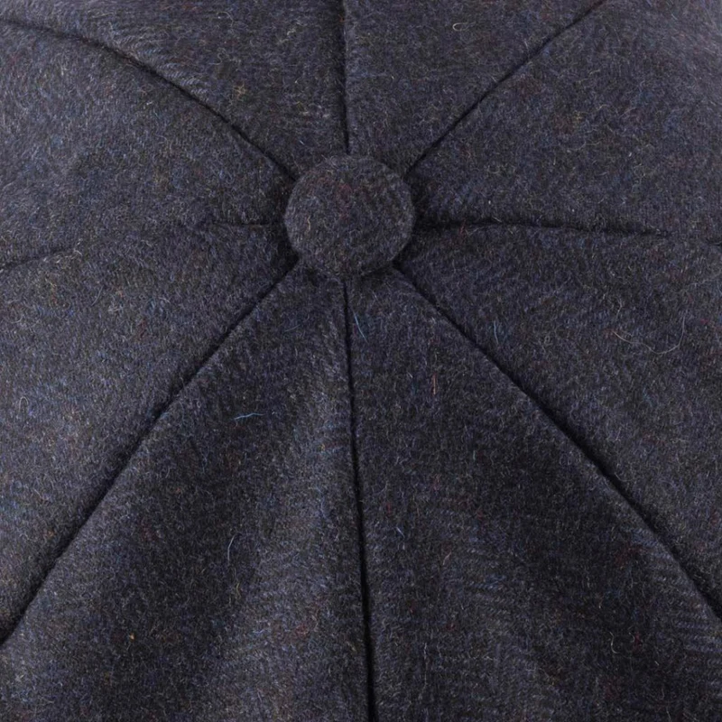 Kids Tweed Newsboy Navy Flat Cap