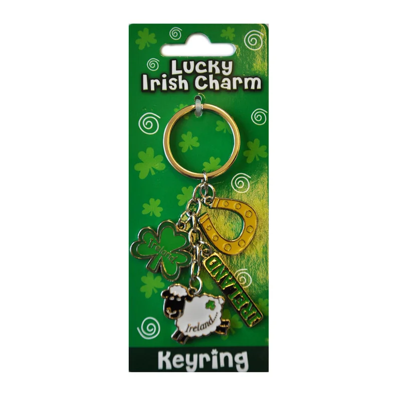 Lucky Irish Style Charm Keyring