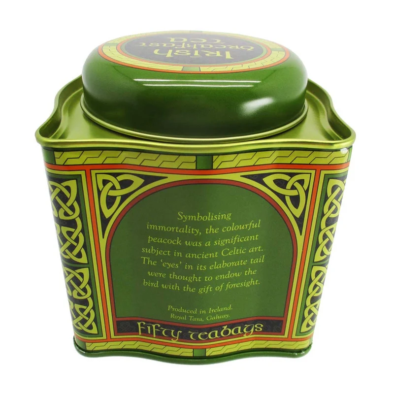 Irish Breakfast Tea Celtic Peacock Irish Weave Designed Tin