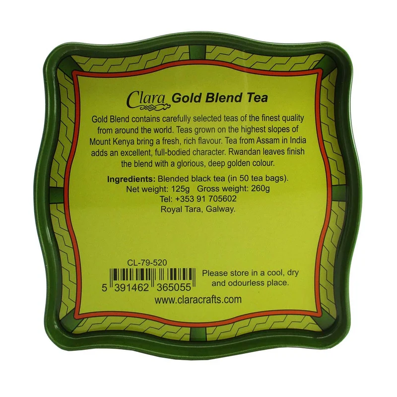 Irish Breakfast Tea Celtic Peacock Irish Weave Designed Tin
