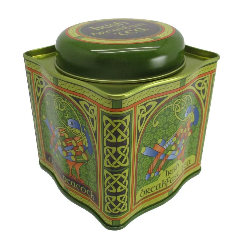 Irish Breakfast Tea Celtic Peacock Irish Weave Designed Tin