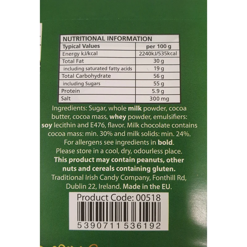 Ireland Famous Landmarks Montage Designed Irish Milk Chocolate 100g
