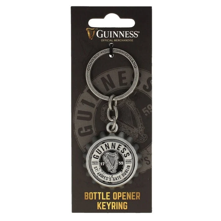 Guinness Bottle Cap Bottle Opener Keyring