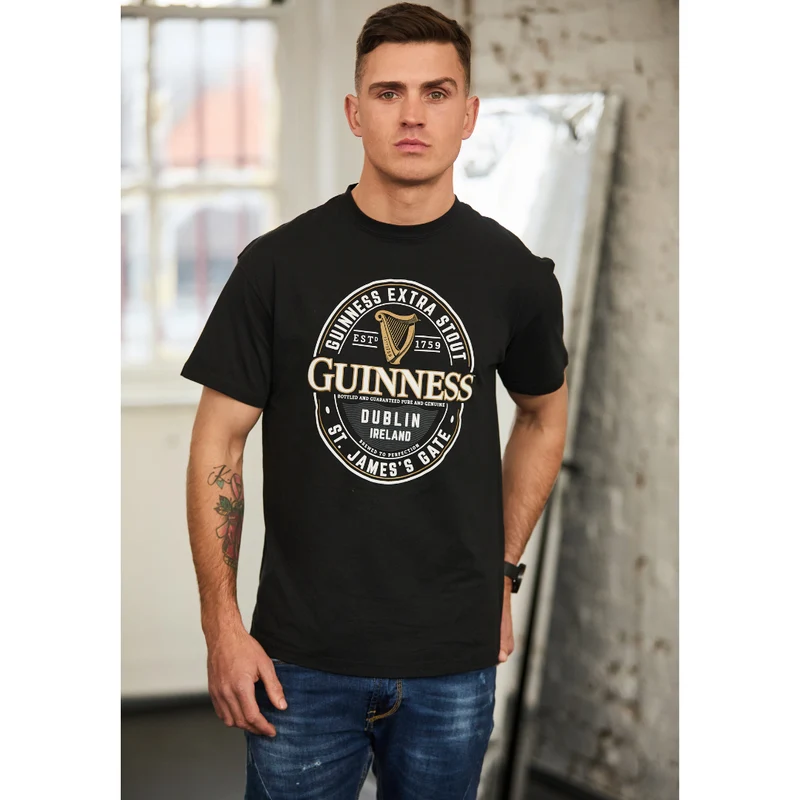 Guinness Extra Stout Stamp Black T-Shirt