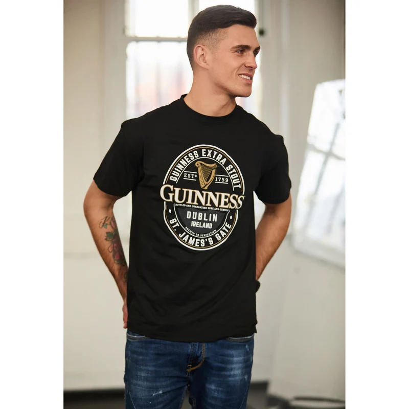Guinness Extra Stout Stamp Black T-Shirt