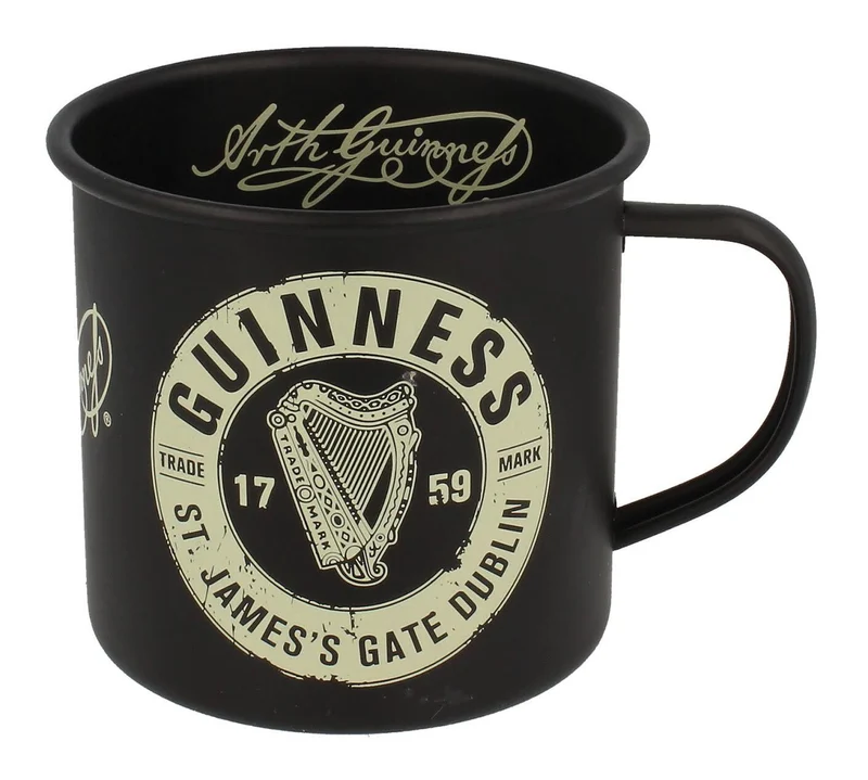 Guinness Black Enamel Mug