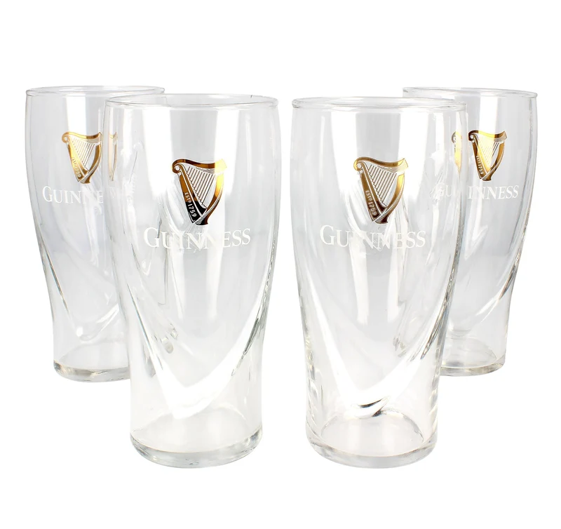 Guinness 585ml Embossed 4 Pack Pint Glass
