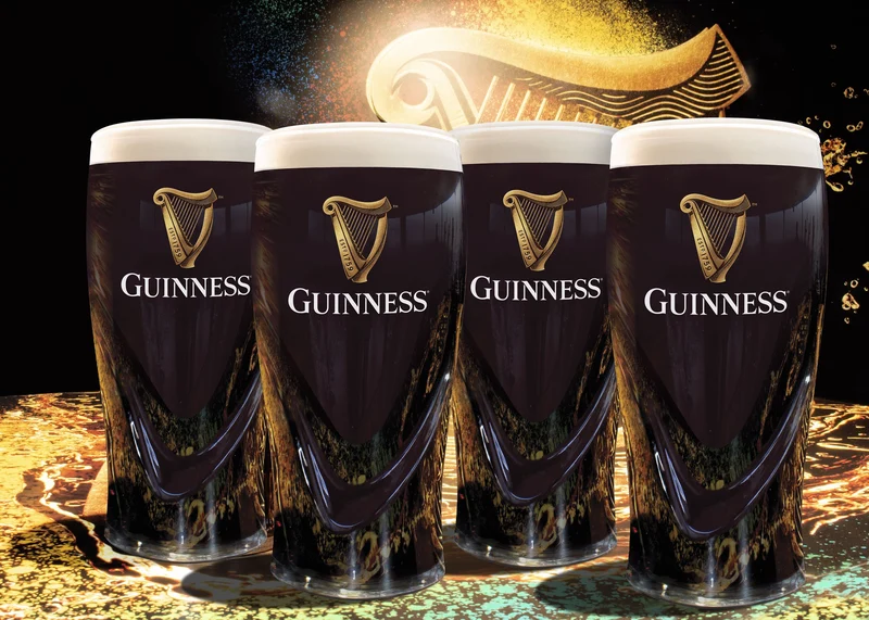 Guinness 585ml Embossed 4 Pack Pint Glass