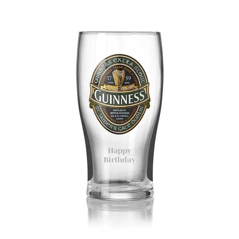 Engraved Guinness Ireland Pint Glass In Giftbox