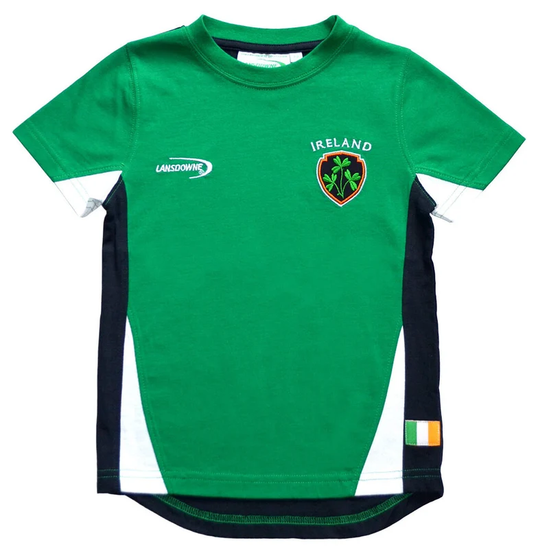 Lansdowne Kids Ireland T-Shirt With Shamrock Crest Green
