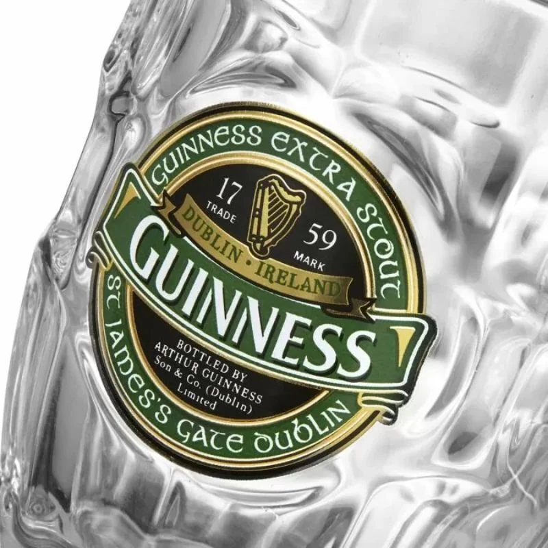 Dimpled Glass Tankard With St. James Gate Label Guinness Ireland Collection
