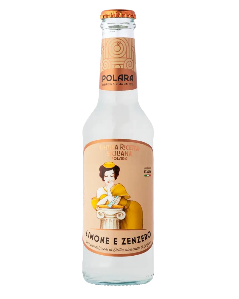 Bibita Polara con succo di Limone ed estratto di Zenzero, Confezione da 24 Bottiglie x 27,5 cl