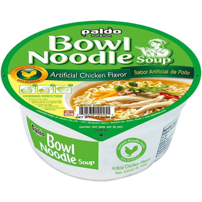 PALDO Bowl Ramen Spicy Chicken 86G Scharfe Instant Nudeln in der Bowl