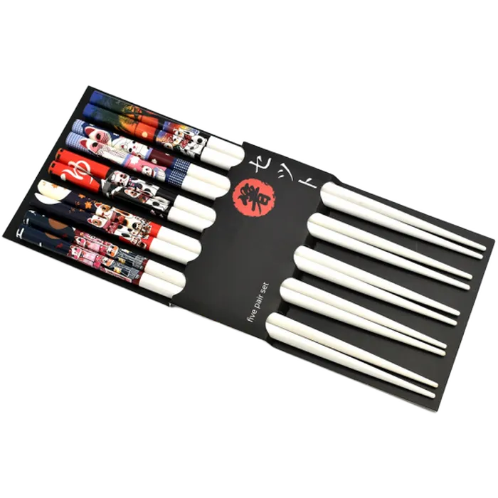 Essstäbchensatz 5 Paar Glückskatzen 22.5cm Lucky Cat Chopsticks Set