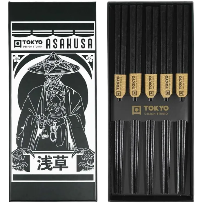 Essstäbchensatz 5 Paar Japanisches Motiv 22.5cm Tokyo Design Chopsticks Set