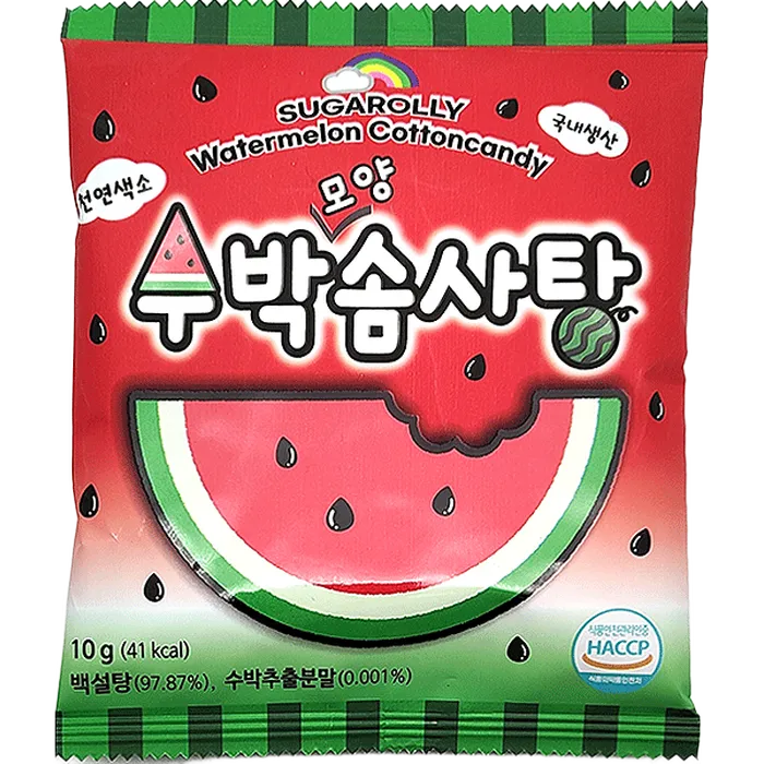 KR Sugarlolly Watermelon Cotton Candy 10G Koreanische Wassermelonen Zuckerwatte