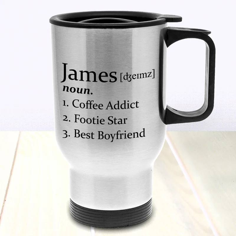 Personalised Definition Stainless Steel Travel Mug