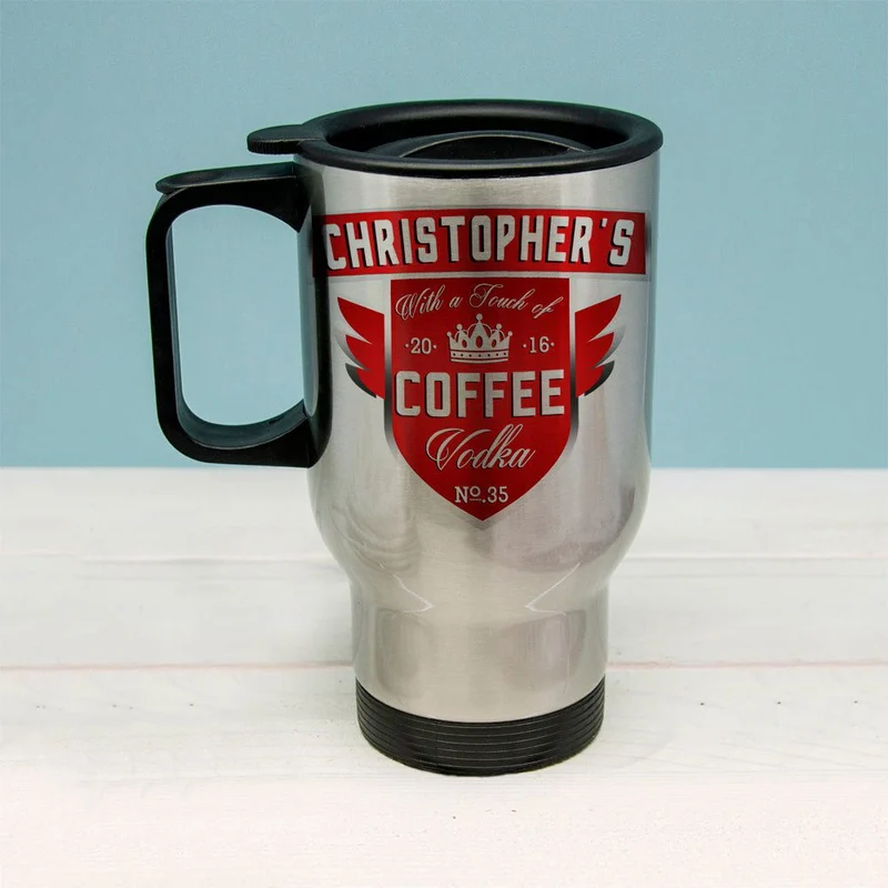 Personalised Coffee With Vodka Travel Mug