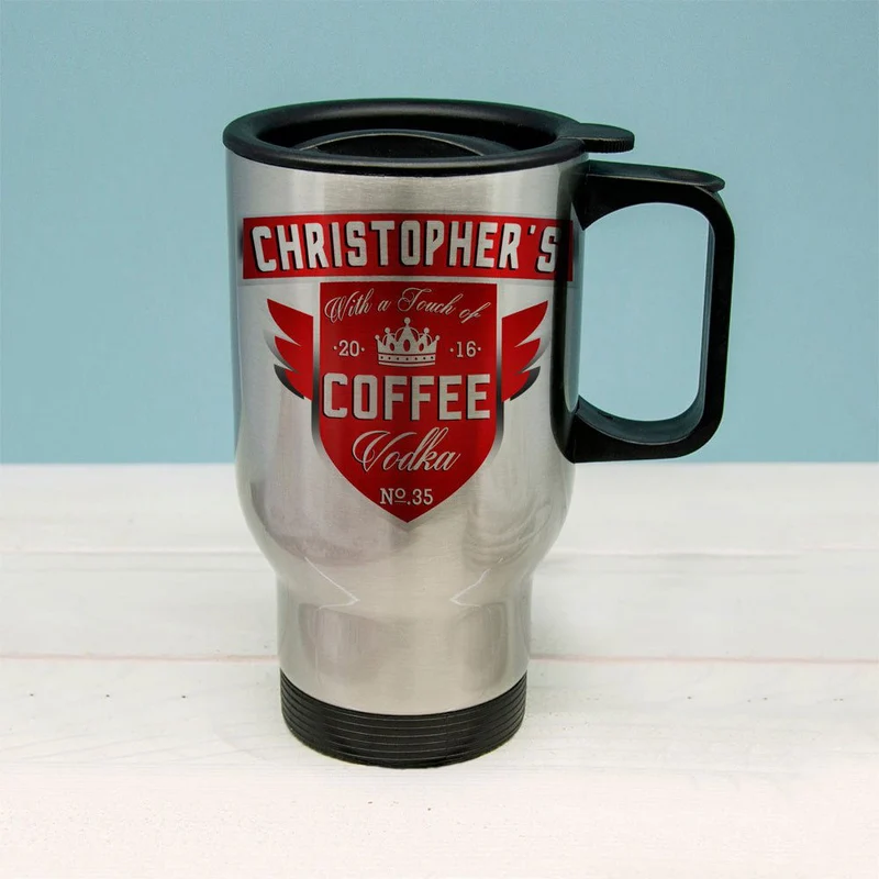 Personalised Coffee With Vodka Travel Mug