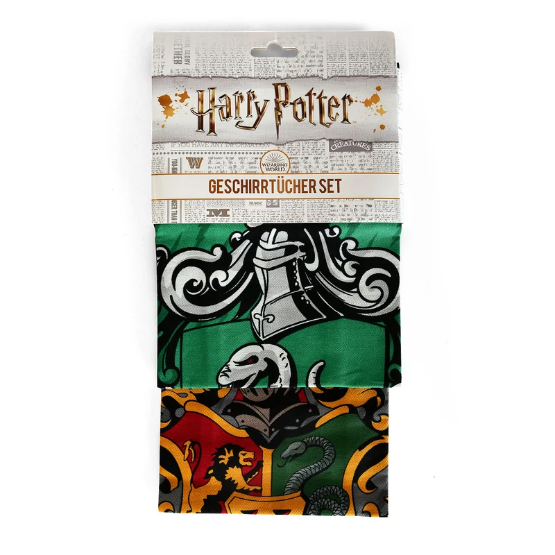 Harry Potter - Slytherin & Hogwarts Geschirrtücher Set