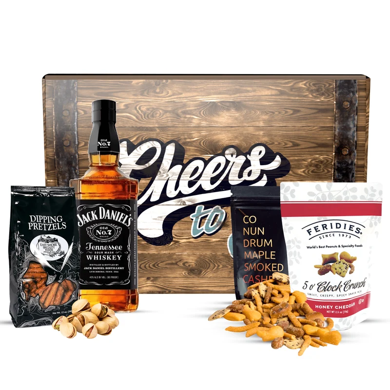 Jack Daniel’s Whiskey + Snack Gift Basket
