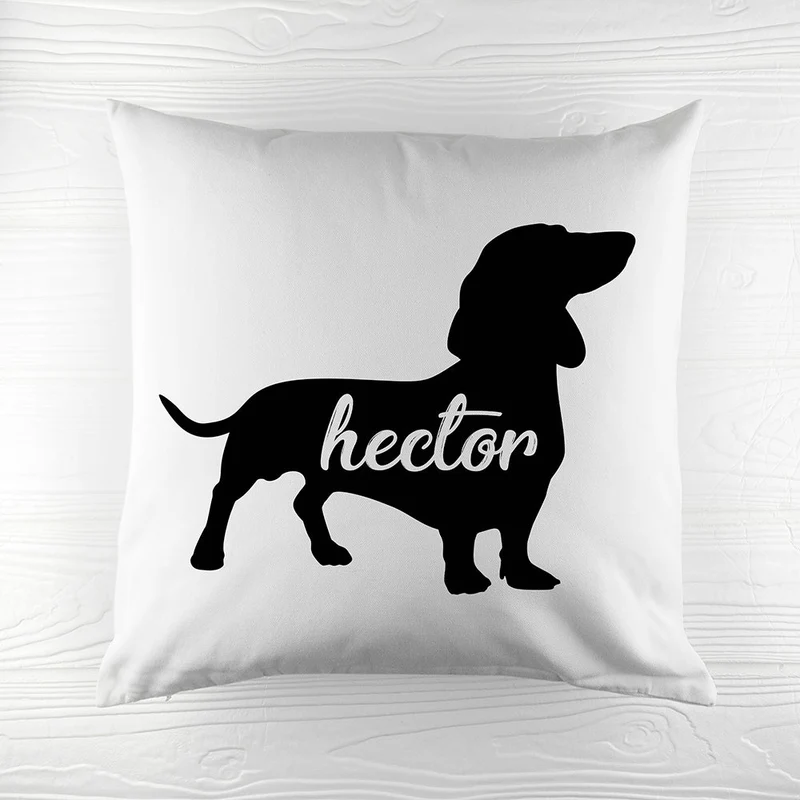 Personalised Daschund Silhouette Cushion Cover