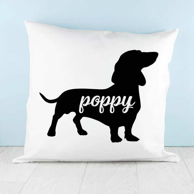 Personalised Daschund Silhouette Cushion Cover