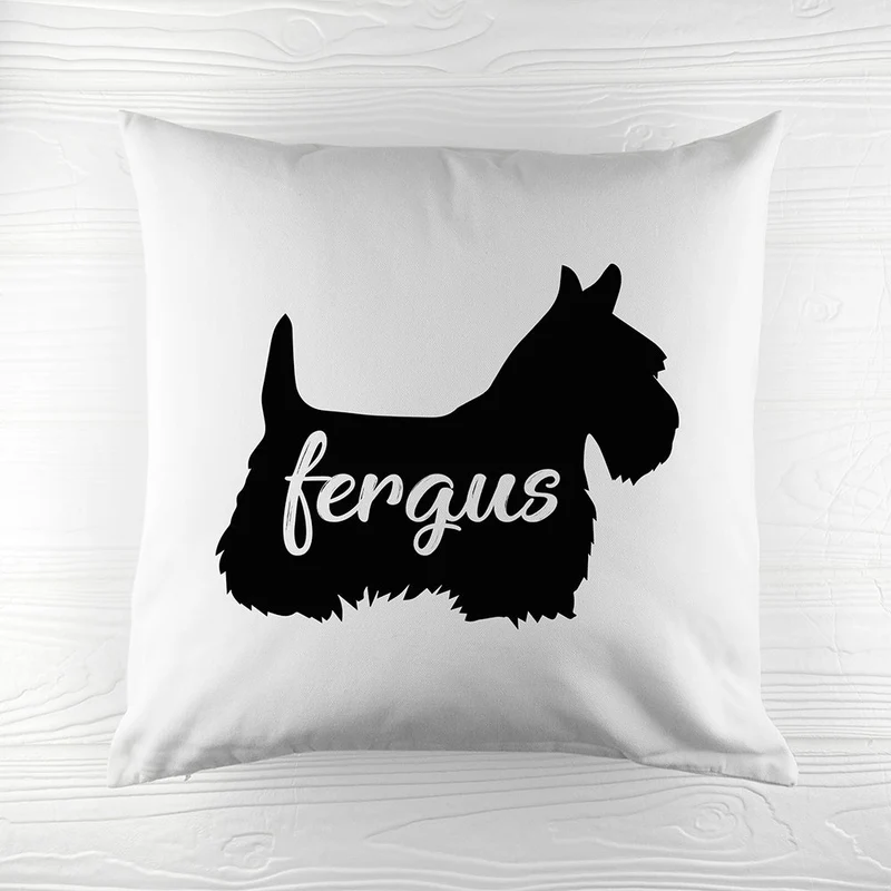 Personalised Scottish Terrier Silhouette Cushion Cover