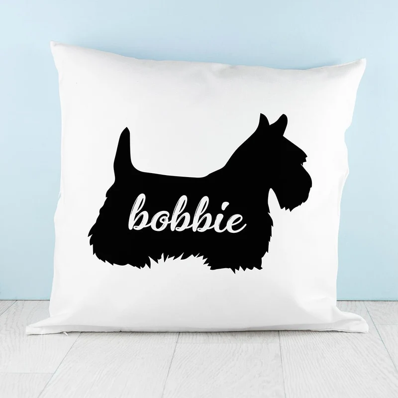 Personalised Scottish Terrier Silhouette Cushion Cover