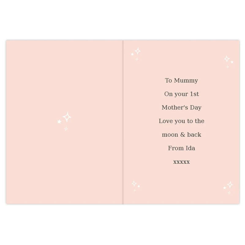 Personalised Pink Wreath Photo Upload Greeting Card