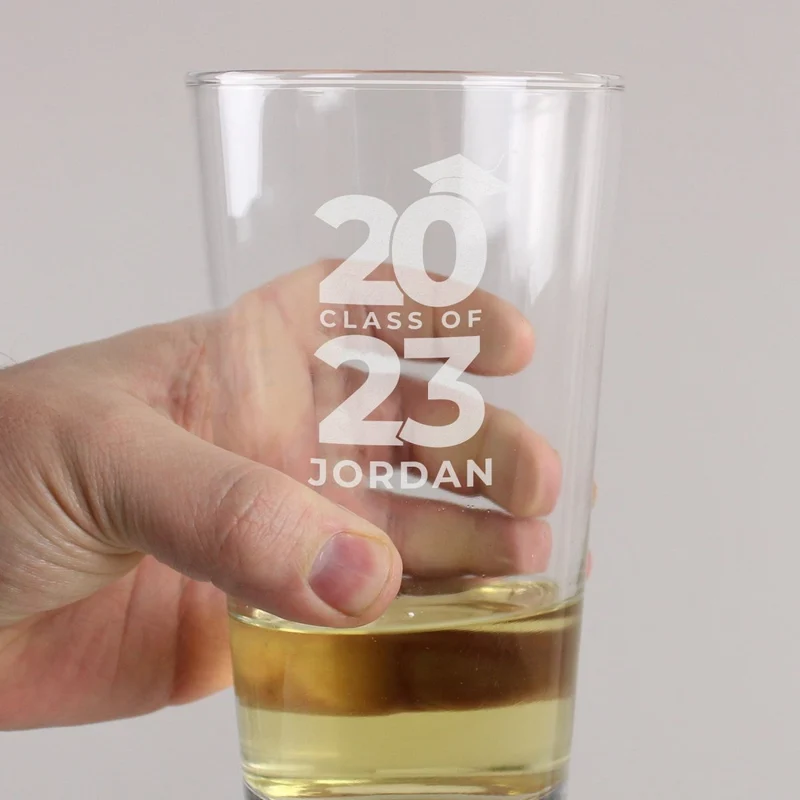 Personalised Class Of Graduation Pint Glass