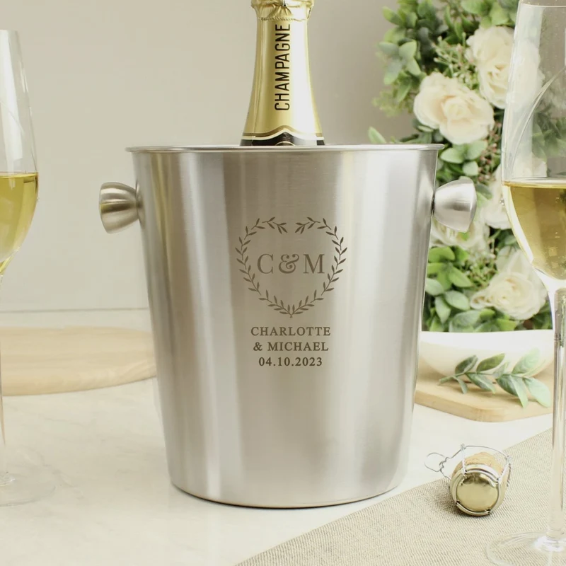 Personalised Stainless Steel Ice Bucket - Great For Anniversaries, Weddings & Special Moments